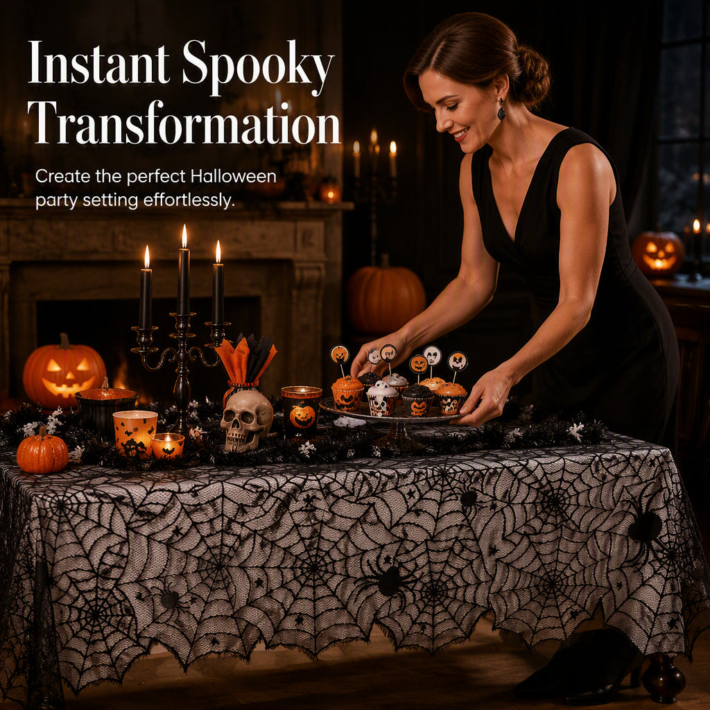 📢📢50% OFF !! ⏰Spooky Halloween Patterns Tablecloth and Placemats Set