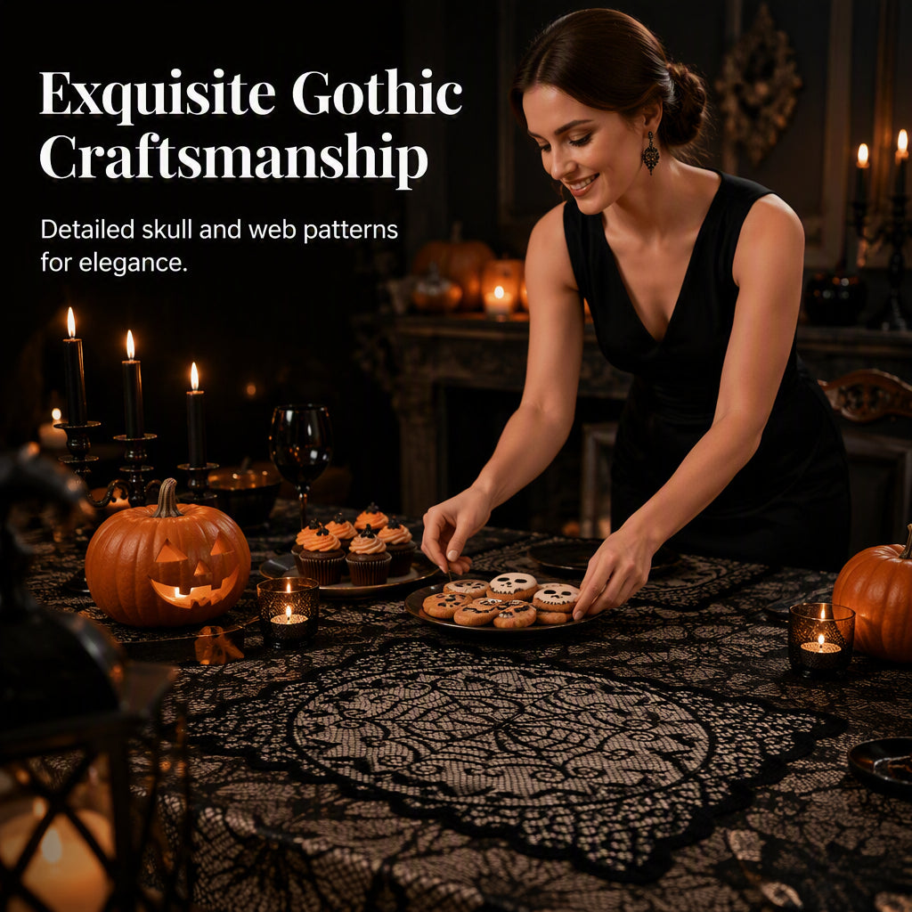 📢📢50% OFF !! ⏰Spooky Halloween Patterns Tablecloth and Placemats Set