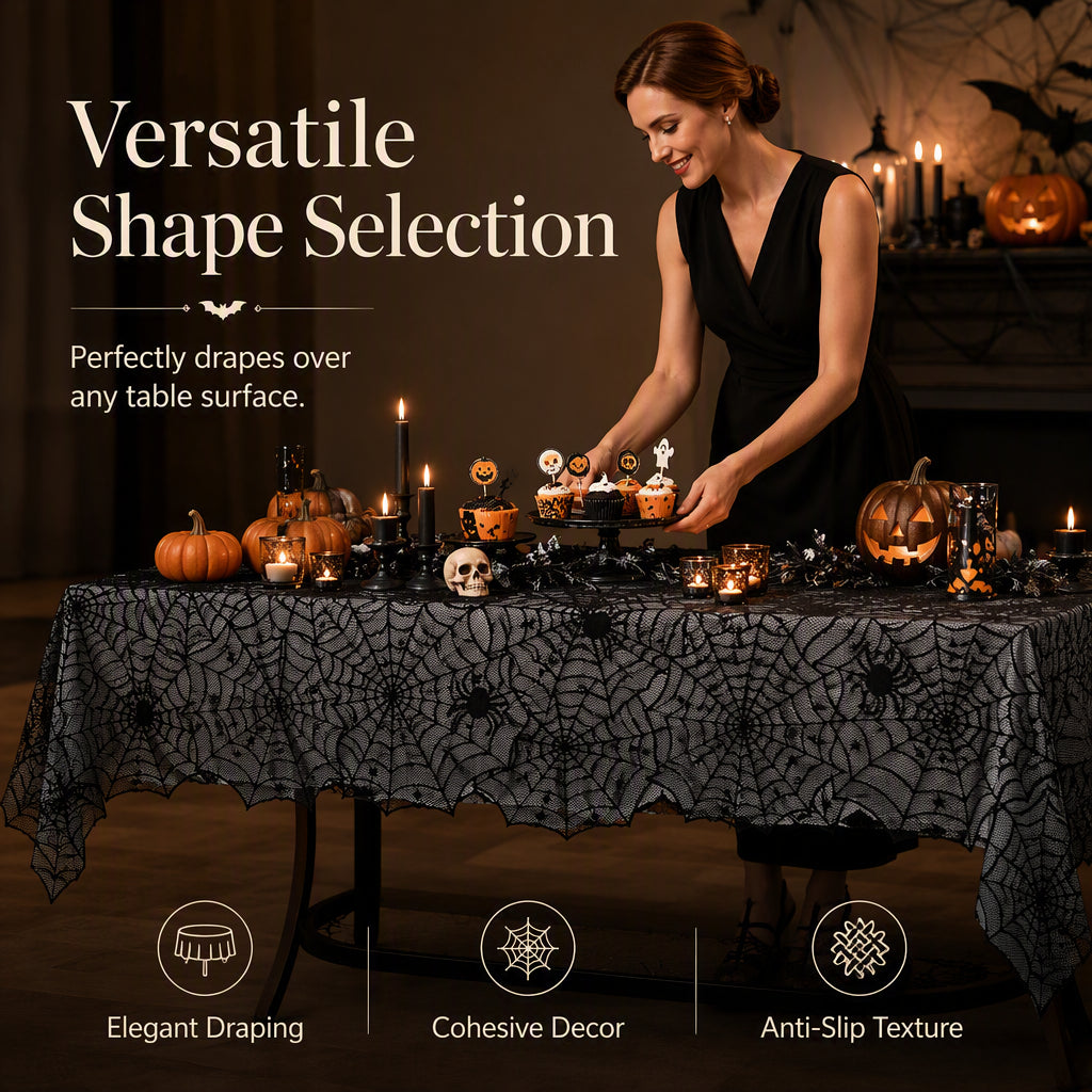 📢📢50% OFF !! ⏰Spooky Halloween Patterns Tablecloth and Placemats Set