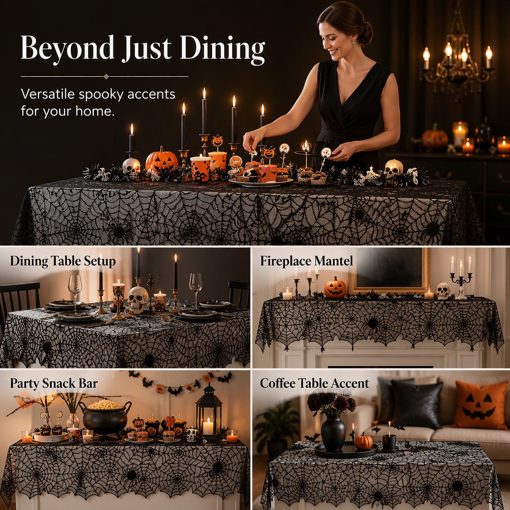 📢📢50% OFF !! ⏰Spooky Halloween Patterns Tablecloth and Placemats Set