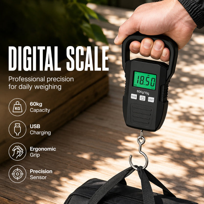 📢📢50% OFF !! ⏰Portable Rechargeable Luggage Hanging Scale