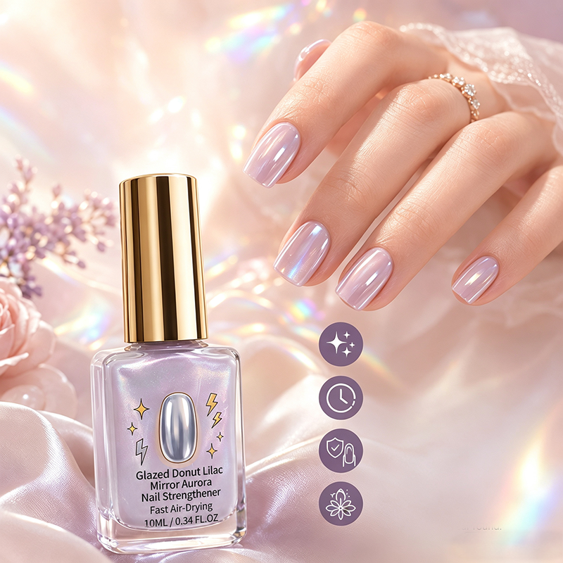📢📢Hot Sale: Buy 1 Get 1 Free！！⏰Lilac Glossy Mirror Nail Strengthener