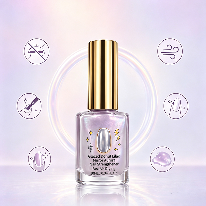 📢📢Hot Sale: Buy 1 Get 1 Free！！⏰Lilac Glossy Mirror Nail Strengthener