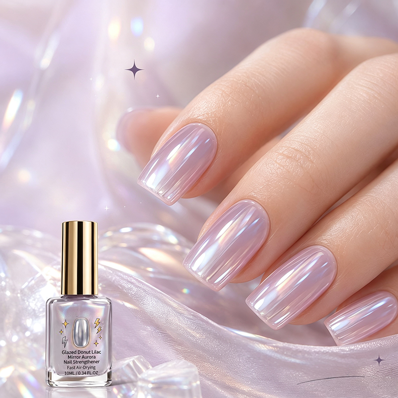 📢📢Hot Sale: Buy 1 Get 1 Free！！⏰Lilac Glossy Mirror Nail Strengthener
