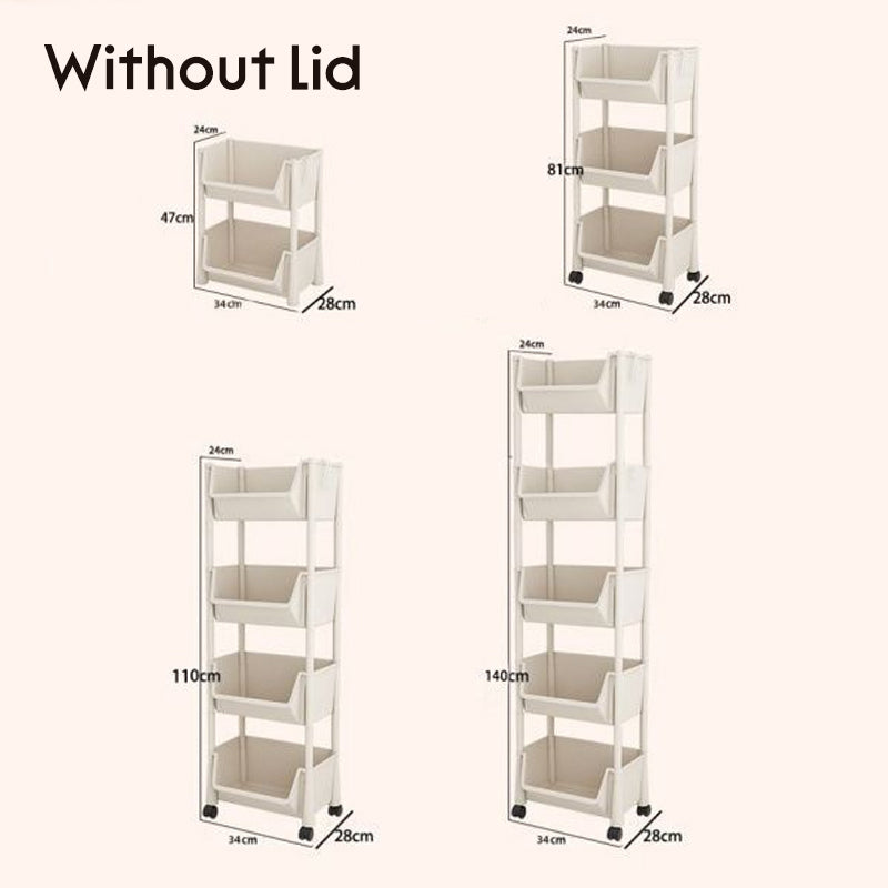 Multi-Tier Rolling Storage Cart for Narrow Spaces