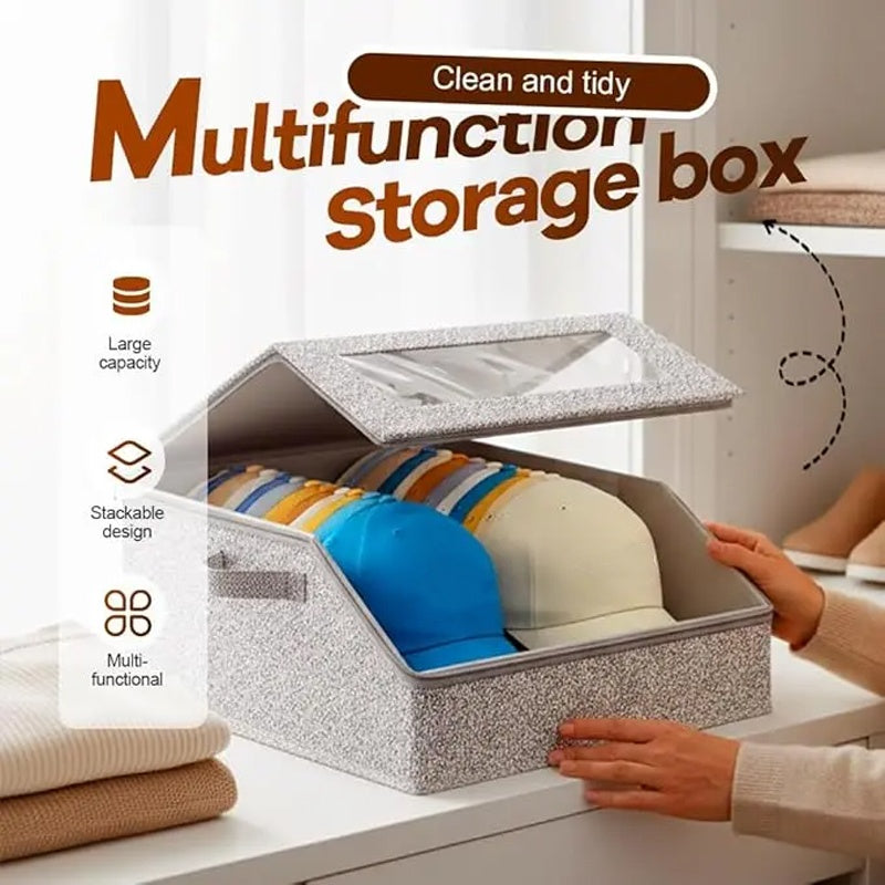 📢📢50% OFF !! ⏰Stackable Hat Storage Box with Clear Window