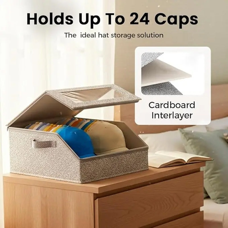 📢📢50% OFF !! ⏰Stackable Hat Storage Box with Clear Window