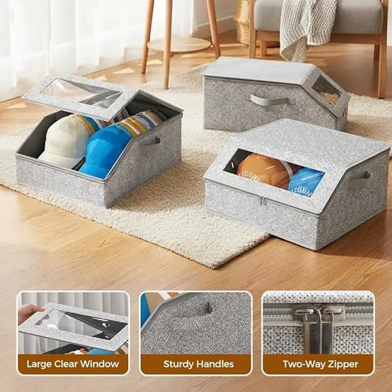 📢📢50% OFF !! ⏰Stackable Hat Storage Box with Clear Window