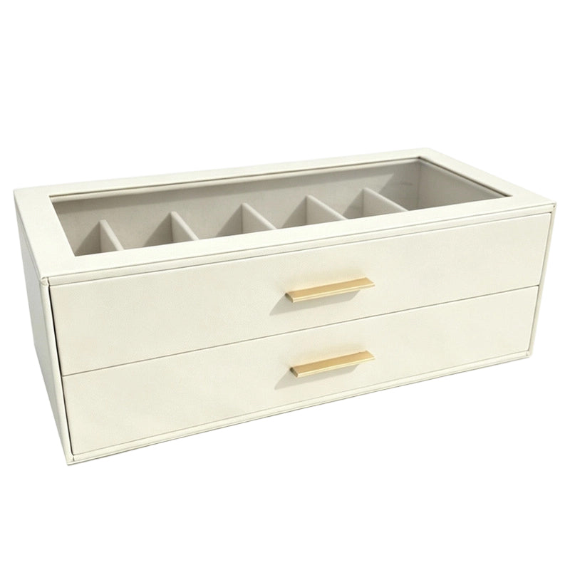 📢📢40% OFF !! ⏰2-Tier Sunglasses Organizer Box with Transparent Glass Top Display