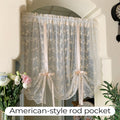 📢📢50% OFF !! ⏰Embroidered Floral Tie-Up Sheer Curtain
