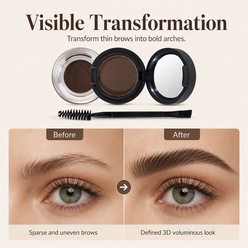 📢📢Hot Sale: Buy 1 Get 1 Free！！⏰2-in-1 Highly Pigmented Eyebrow Powder & Cream