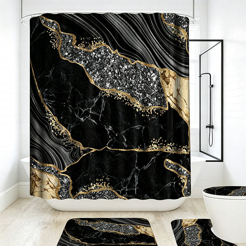 📢📢50% OFF !! ⏰Elegant Marble Pattern Bathroom Shower Curtain