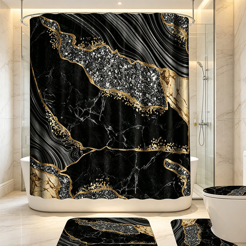 📢📢50% OFF !! ⏰Elegant Marble Pattern Bathroom Shower Curtain