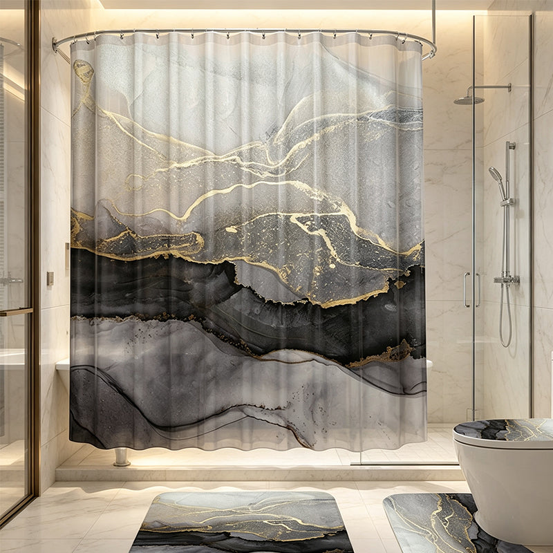 📢📢50% OFF !! ⏰Elegant Marble Pattern Bathroom Shower Curtain