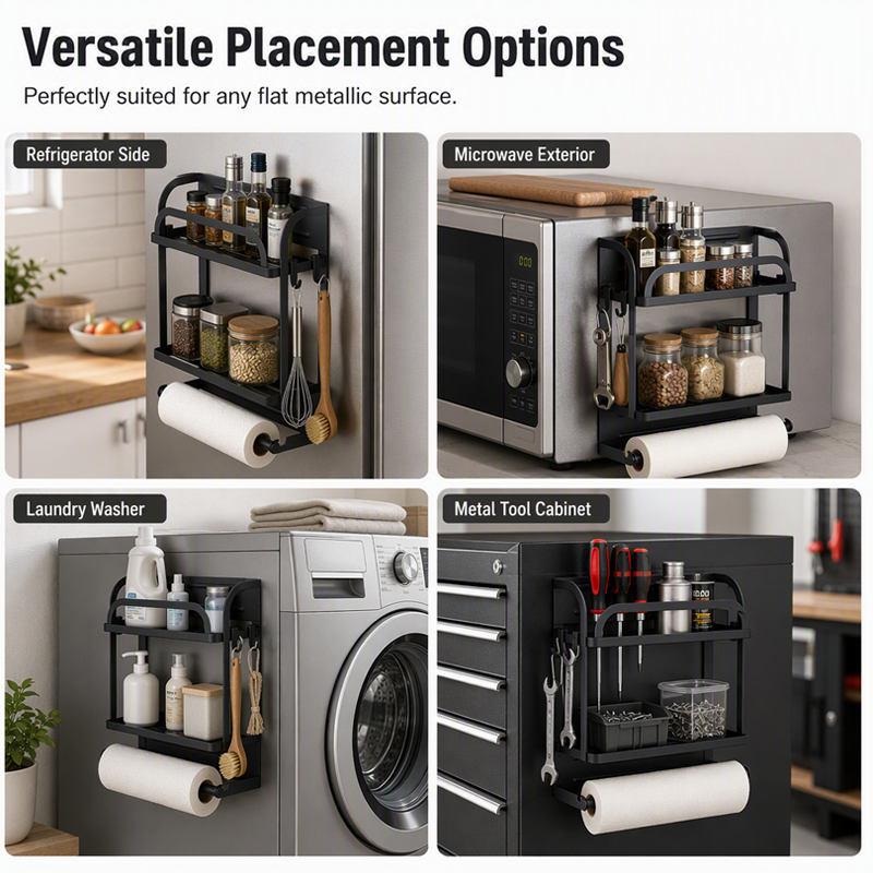 📢📢40% OFF !! ⏰Magnetic Fridge Organizer Rack