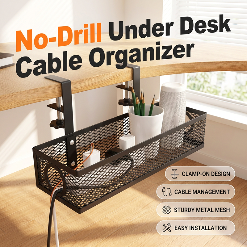 📢📢50% OFF !! ⏰Under Desk Cable Organizer