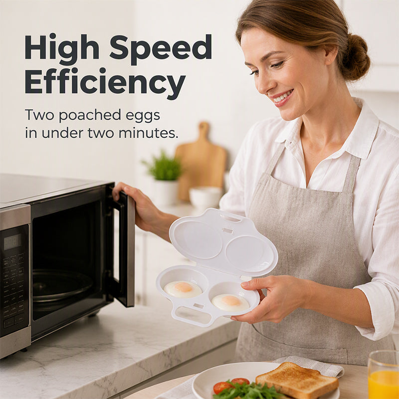 📢📢50% OFF !! ⏰Dual Cavity Microwave Egg Poacher
