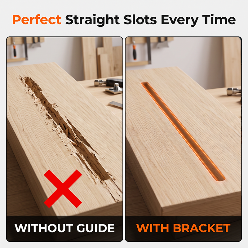📢📢50% OFF !! ⏰Aluminum Alloy Wood Router Slotting Bracket Guide Tool