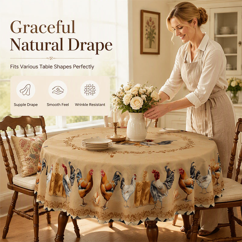 📢📢50% OFF !! ⏰Vintage Farmhouse Chicken Pattern Tablecloth