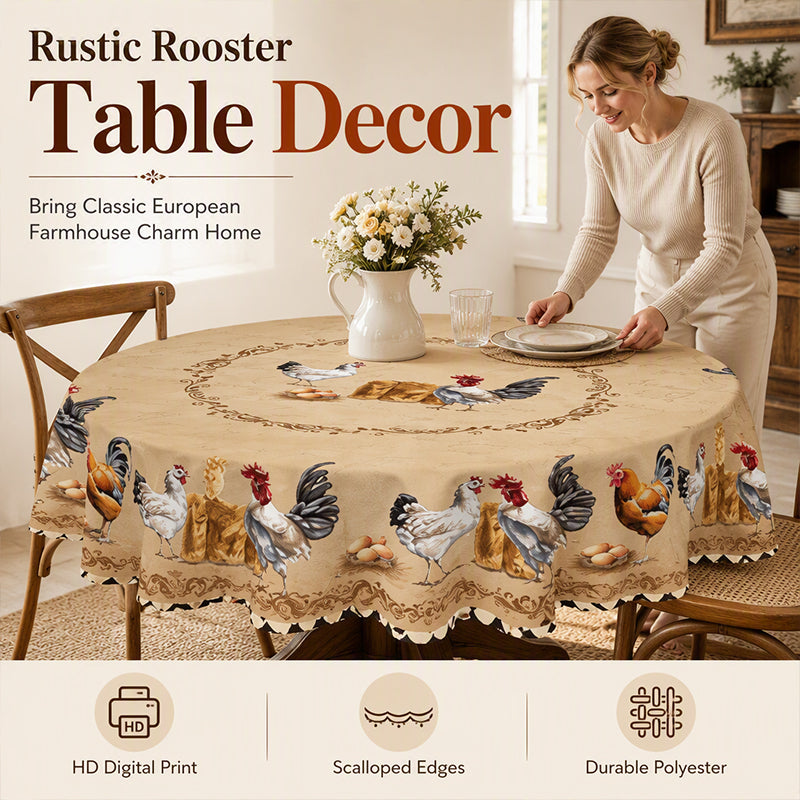 📢📢50% OFF !! ⏰Vintage Farmhouse Chicken Pattern Tablecloth