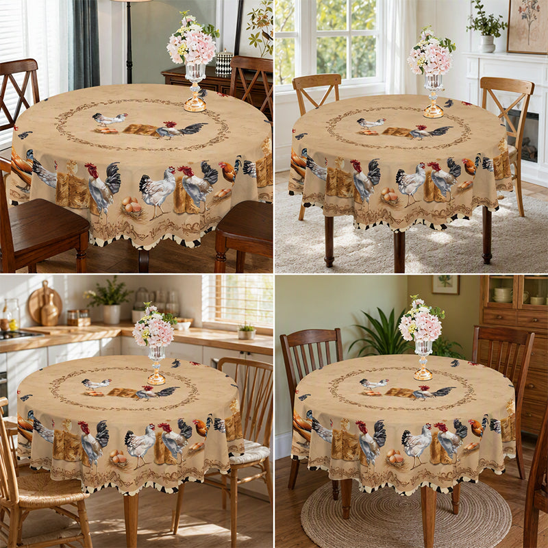 📢📢50% OFF !! ⏰Vintage Farmhouse Chicken Pattern Tablecloth