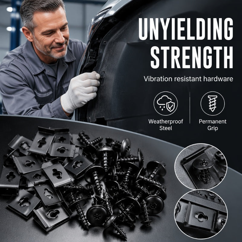 📢📢50% OFF !! ⏰Universal Car Metal U-Type Clips and Screws Set
