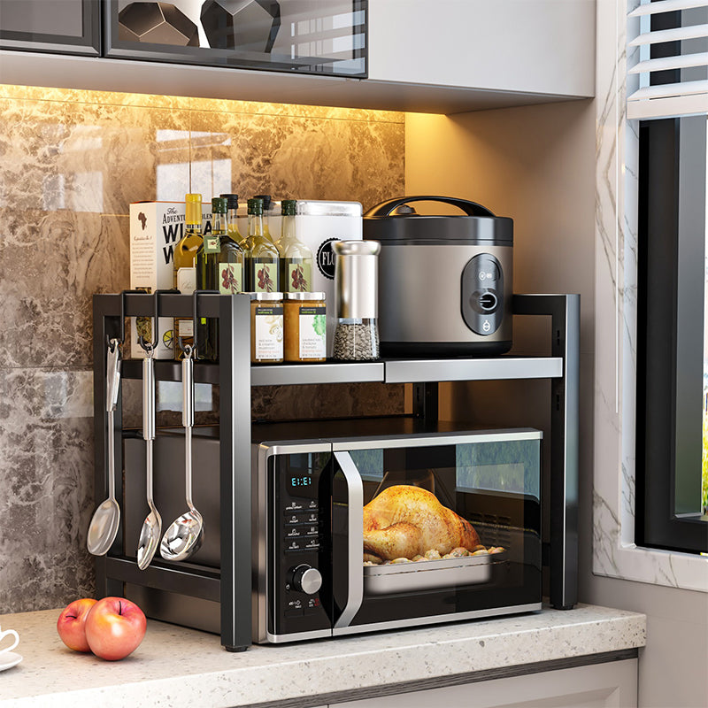 📢📢50% OFF !! ⏰Expandable Microwave Oven Rack with Hooks