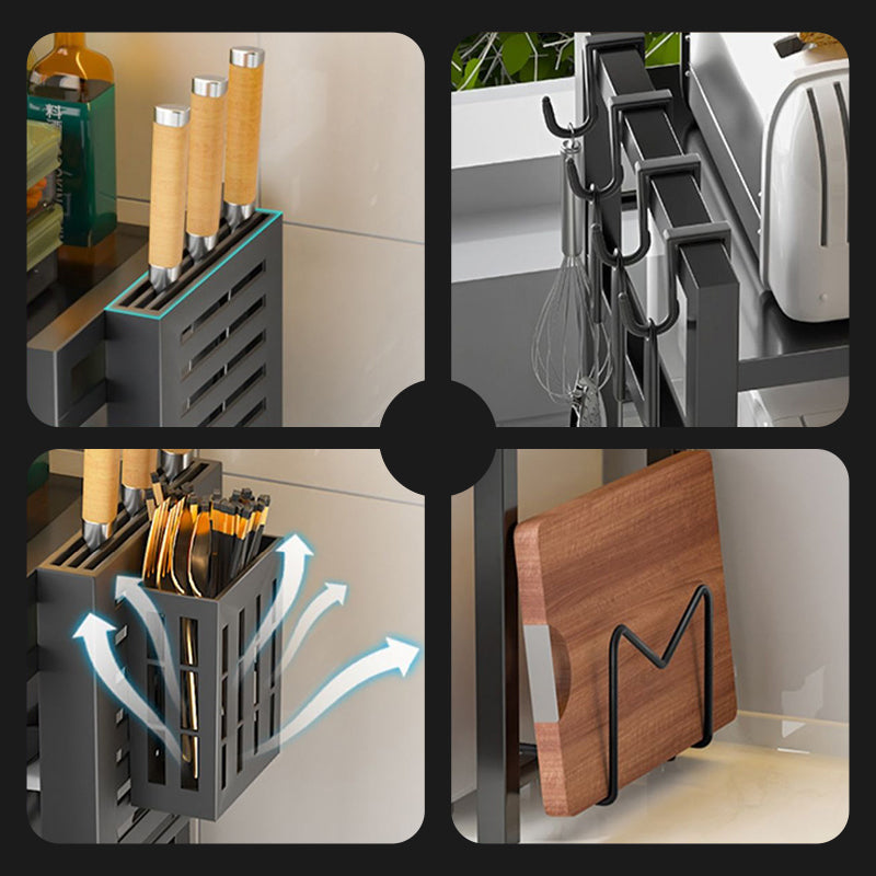 📢📢50% OFF !! ⏰Expandable Microwave Oven Rack with Hooks