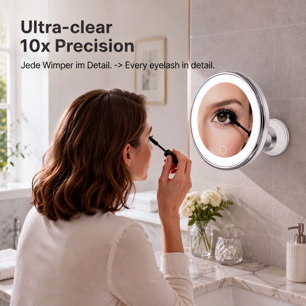 📢📢50% OFF !! ⏰10x Magnifying Makeup Mirror with LED Light and Suction Cup