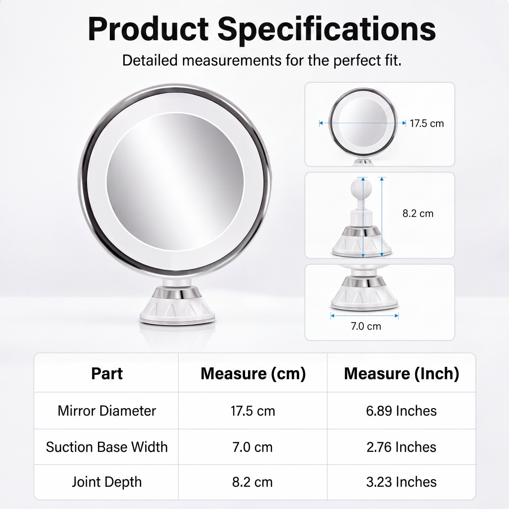 📢📢50% OFF !! ⏰10x Magnifying Makeup Mirror with LED Light and Suction Cup