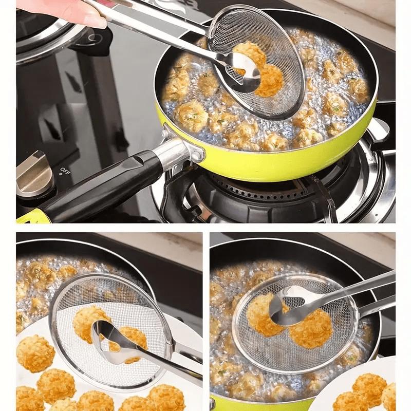 📢📢50% OFF !! ⏰2-in-1 Stainless Steel Food Tongs & Oil Strainer
