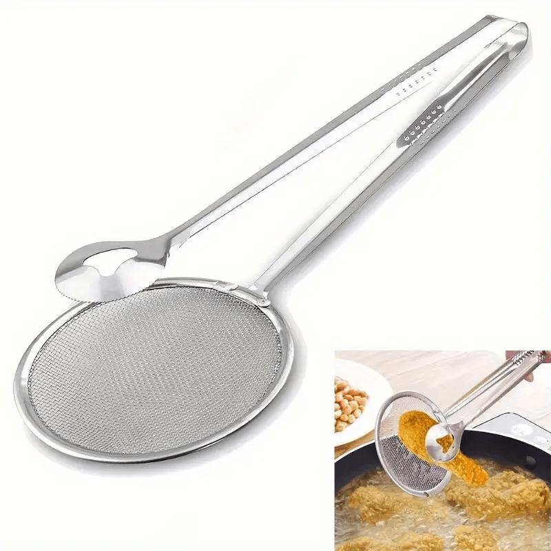📢📢50% OFF !! ⏰2-in-1 Stainless Steel Food Tongs & Oil Strainer