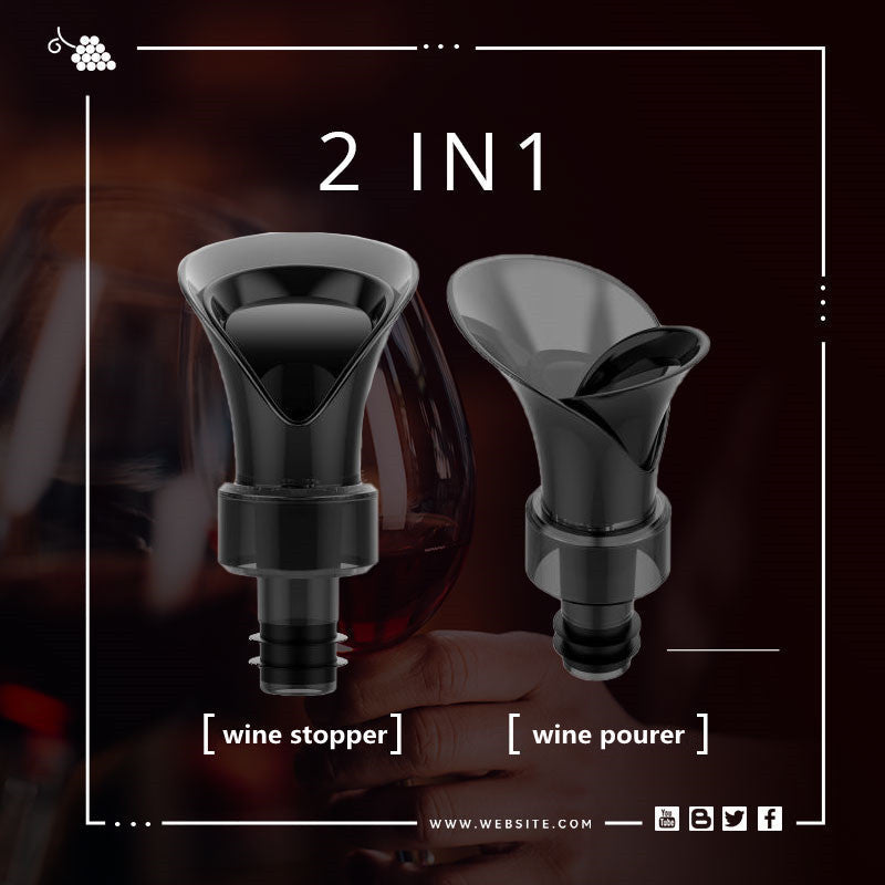 📢📢50% OFF !! ⏰ 2-in-1 Wine Saver – Vacuum Pump & Sealer, Preserves Freshness & Aroma ✨