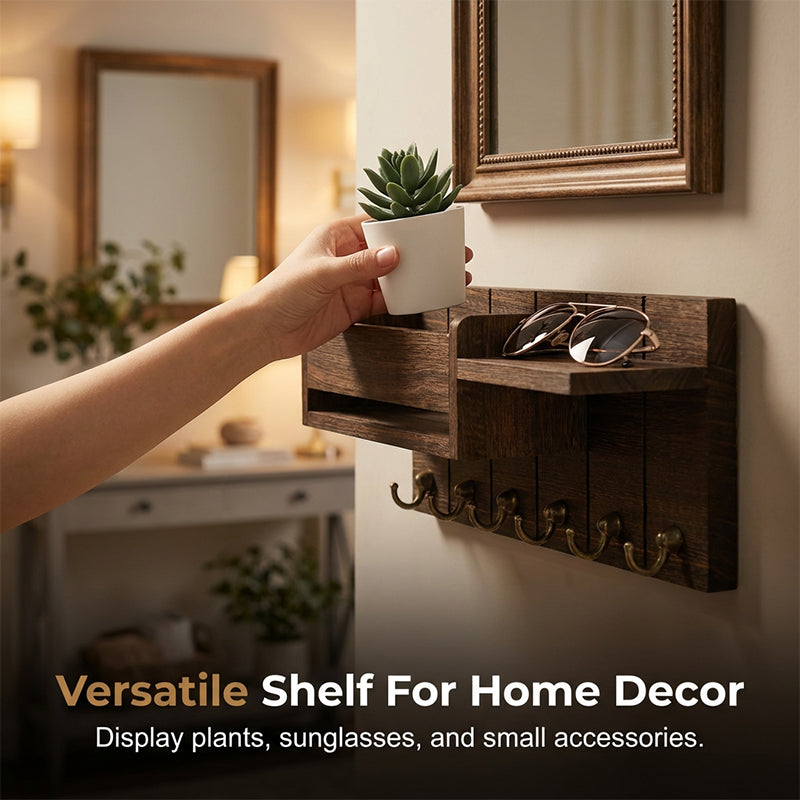 📢📢50% OFF !! ⏰Wall-Mounted Mail and Key Holder with Shelf