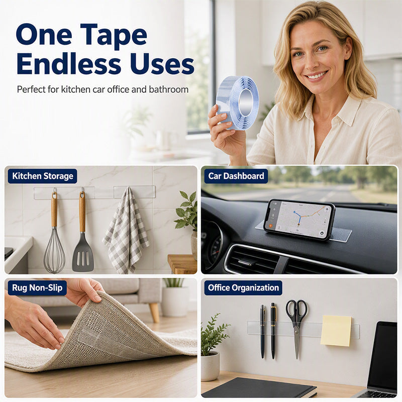 📢📢50% OFF !! ⏰Clear Traceless Nano Mounting Tape