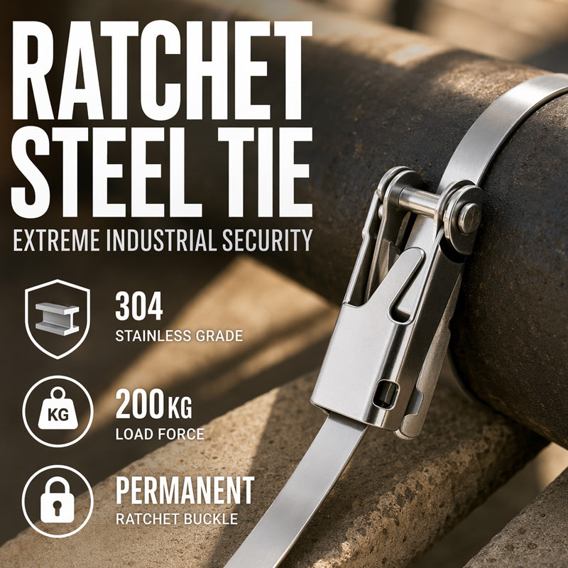 📢📢50% OFF !! ⏰Heavy Duty Stainless Steel Cable Tie with Flip Lock Buckle