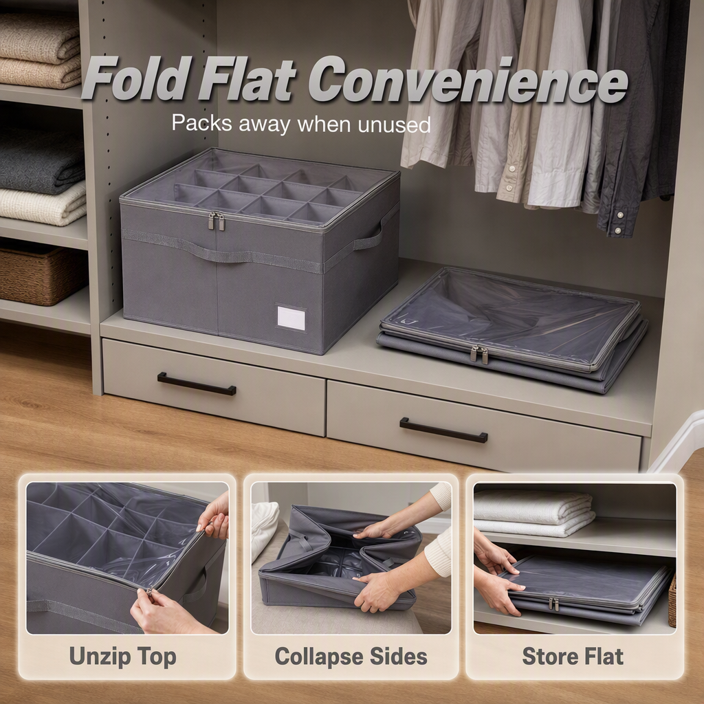 📢📢40% OFF !! ⏰16-Grid Foldable Fabric Shoe Storage Box