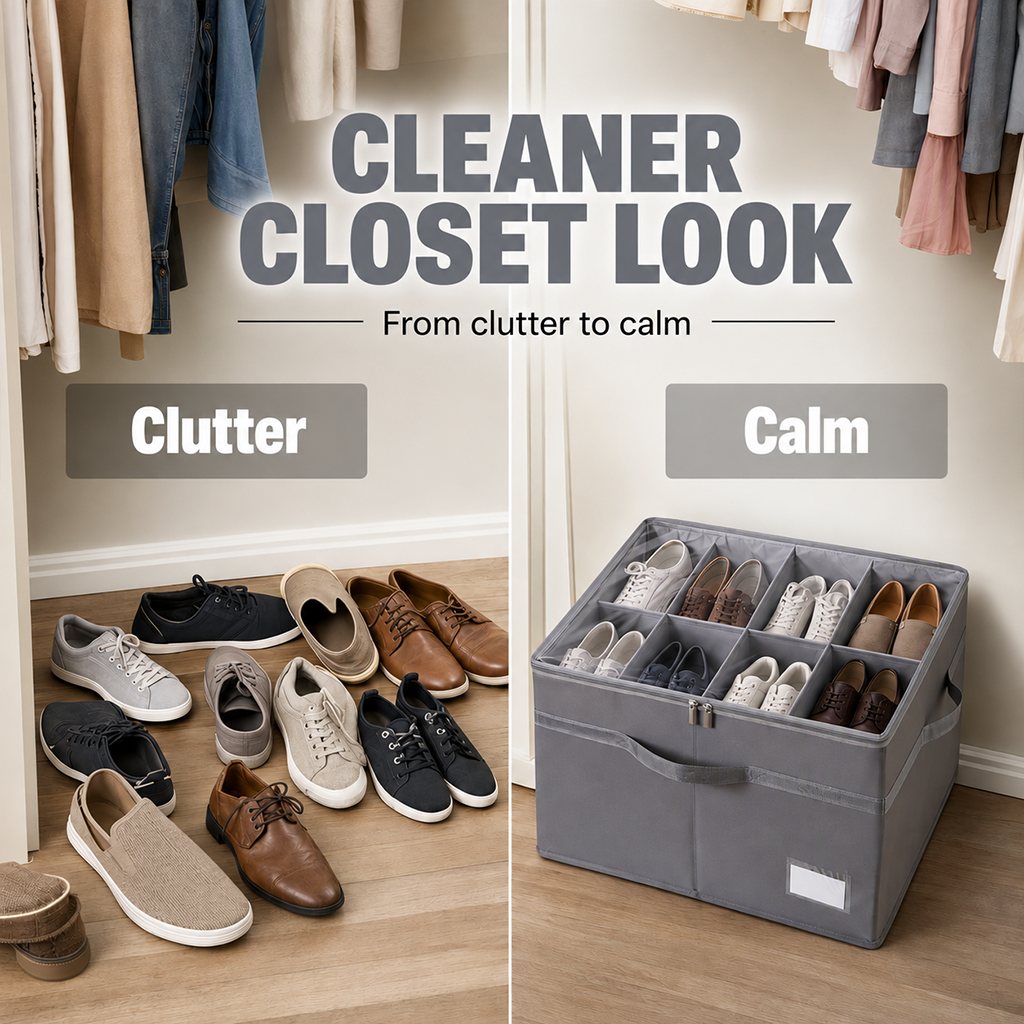 📢📢40% OFF !! ⏰16-Grid Foldable Fabric Shoe Storage Box