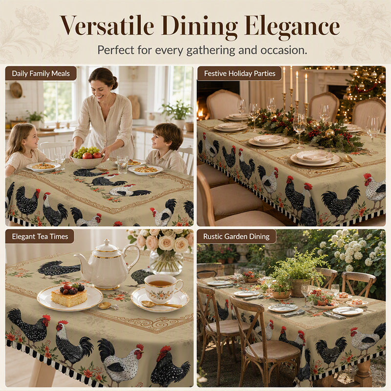 📢📢50% OFF !! ⏰Rustic Vintage Rooster Tablecloth