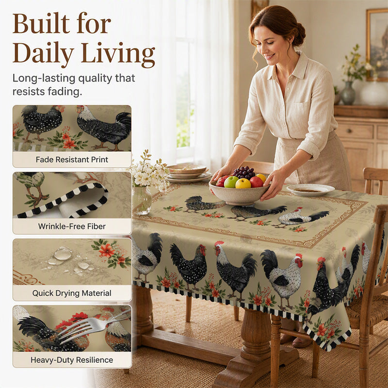 📢📢50% OFF !! ⏰Rustic Vintage Rooster Tablecloth