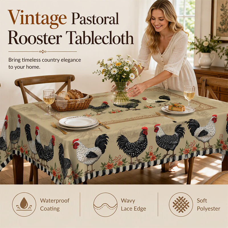 📢📢50% OFF !! ⏰Rustic Vintage Rooster Tablecloth