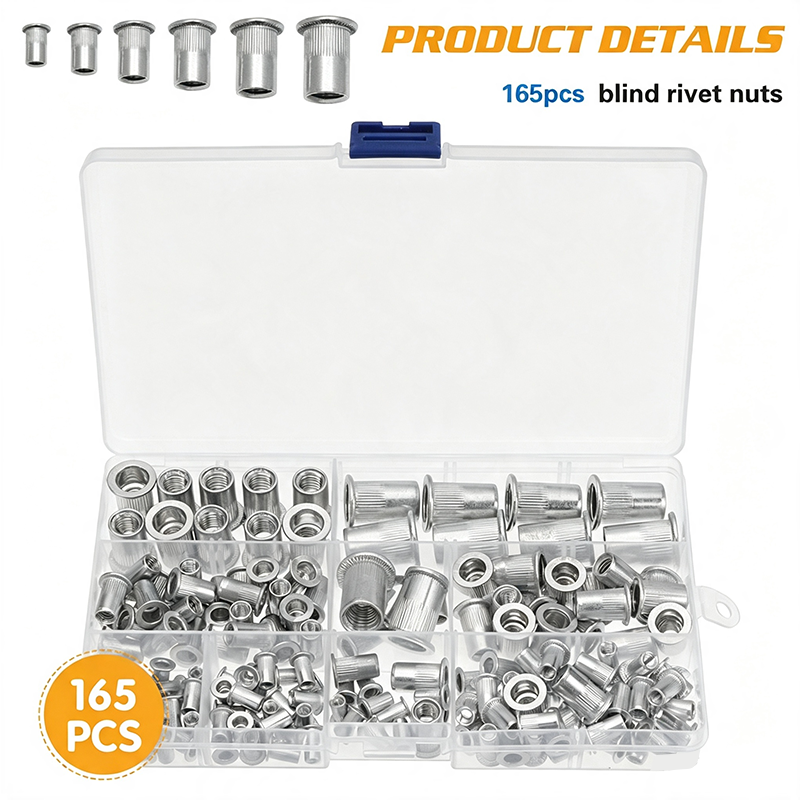 📢📢50% OFF !! ⏰Knurled Rivet Nut Assortment Kit