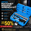 📢📢50% OFF !! ⏰29pcs Core Ratchet Socket Wrench Kit – Chrome‑vanadium steel, 11 sockets & 10 bits. Perfect for car repairs & DIY 🛠️✨